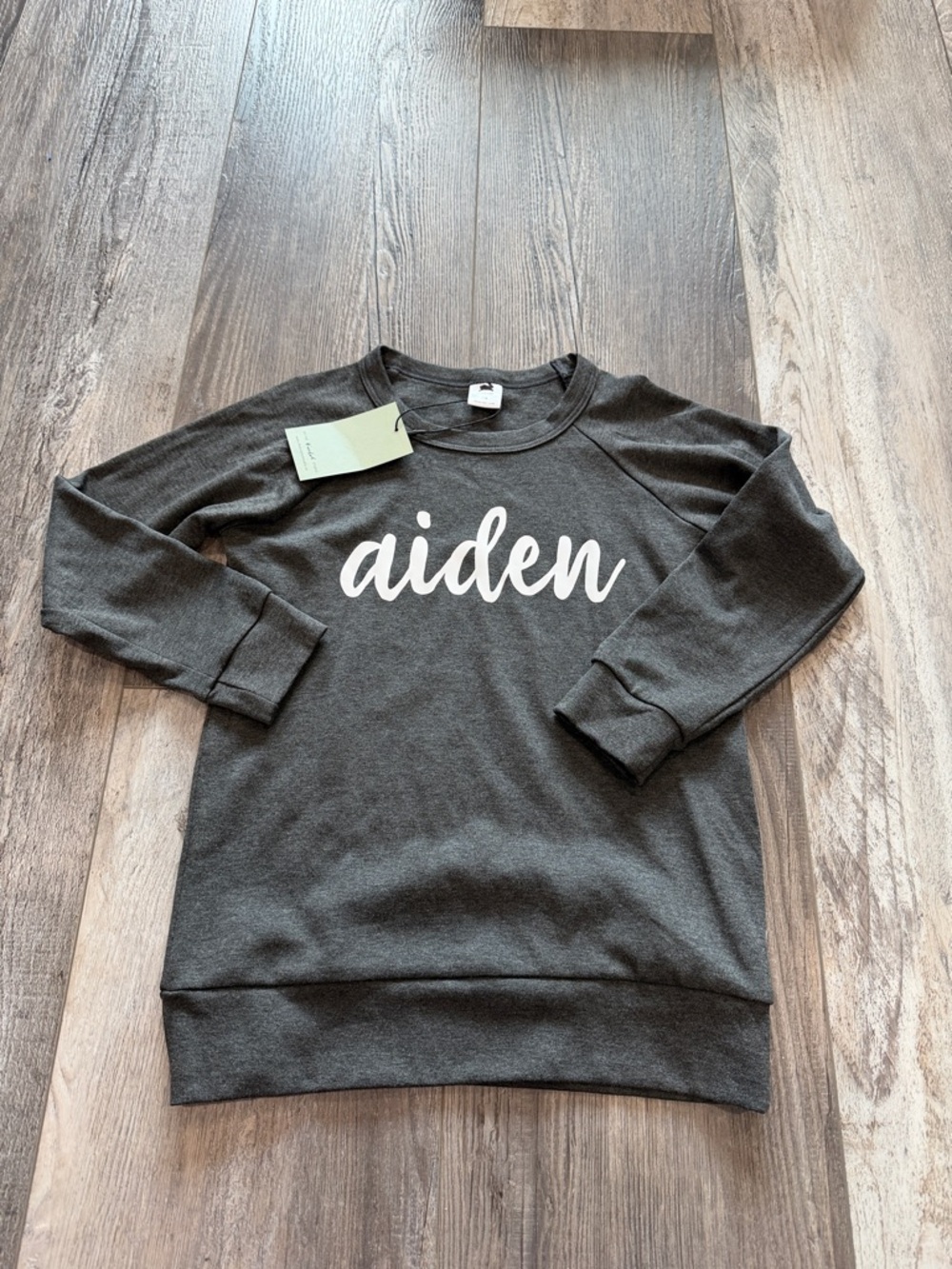 Little & Lively Personalized "aiden" Gray Crewneck‎ Sweatshirt